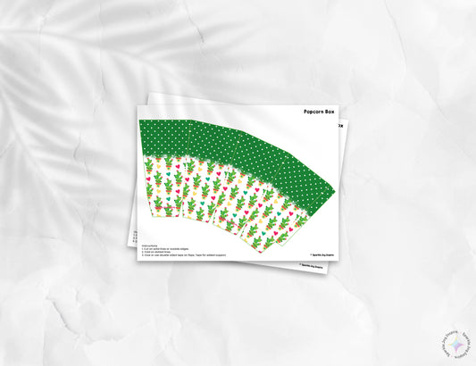 Cactus Love Popcorn Box Paper Craft Printable Paper Crafts