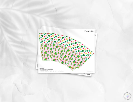 Cactus Love Popcorn Box Paper Craft Printable Paper Crafts