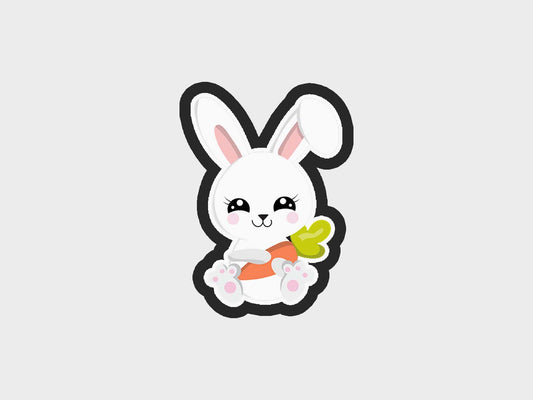 Carrot Hold Baby Easter Bunny Cookie Cutter STL Files