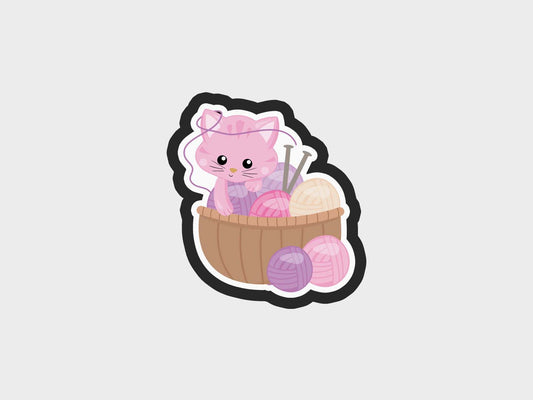 Cat Tangled Knitting Girl Cookie Cutter STL Files