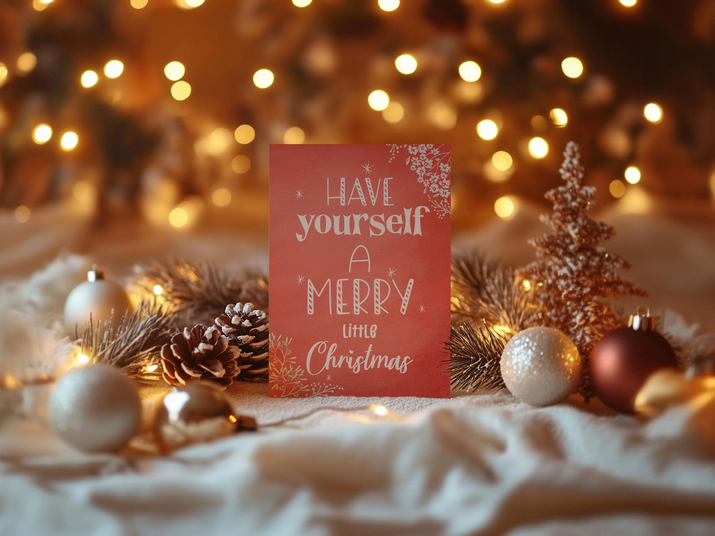 Watercolor Red Florals Custom Photo Christmas Card