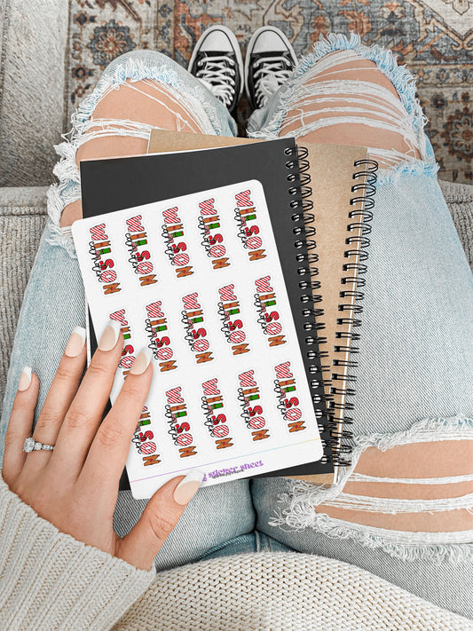 Personalized Name Christmas Original Mix Big Sticker Sheet
