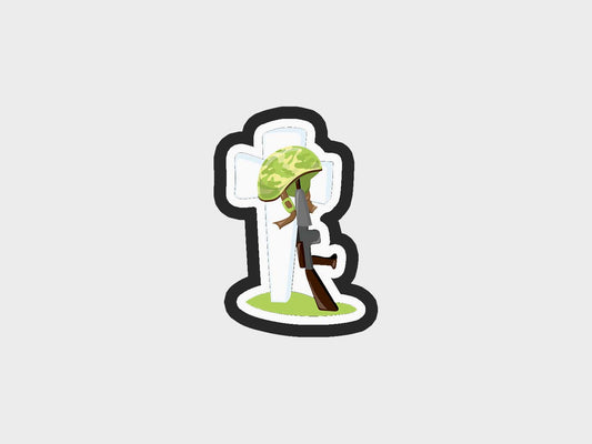 Cross Gun Tribute Memorial Day Cookie Cutter STL Files