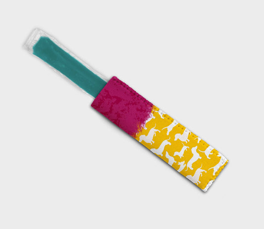 Dachshund Solid Pink Yellow Ice Pop Digital Sublimation Design