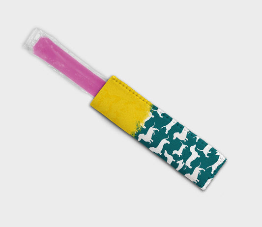 Dachshund Solid Yellow Teal Ice Pop Digital Sublimation Design