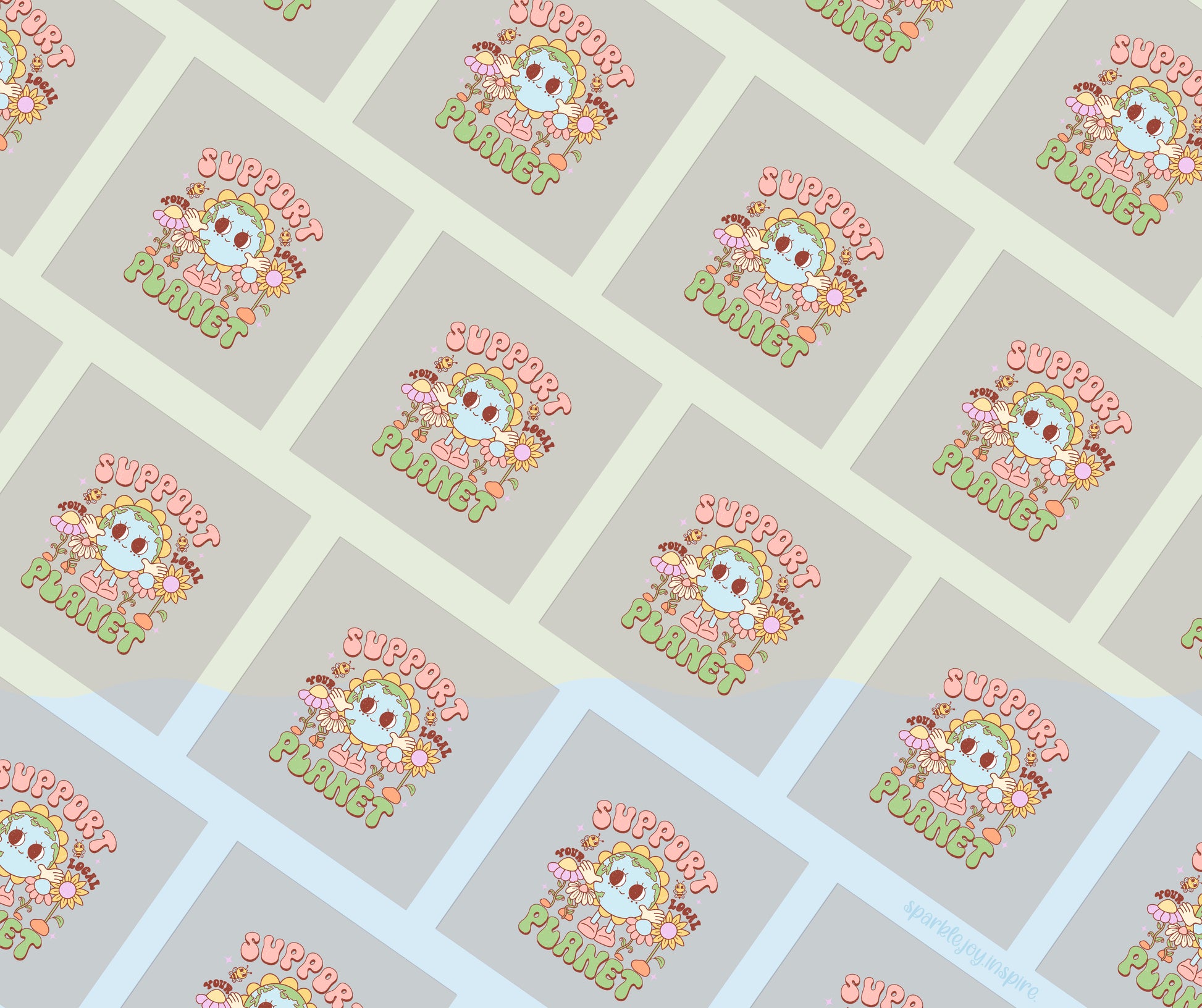 Support Your Local Planet Earth Day Vibes DTF Transfer Print