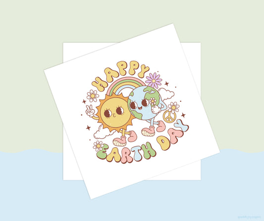 Happy Earth Day Earth Day Vibes Sublimation Transfer Print