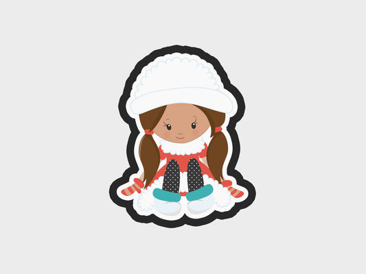 Girl Sitting Eskimo Kids Cookie Cutter STL Files