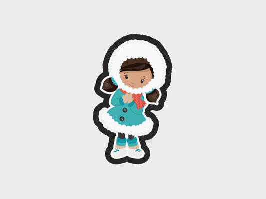Girl Standing Eskimo Kids Cookie Cutter STL Files