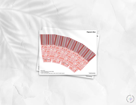 Galentine's Day Girl Gang Popcorn Box Paper Craft Printable Paper Crafts