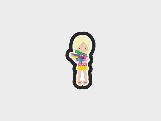 Girl Water Gun Two Water Play Fun Cookie Cutter STL Files