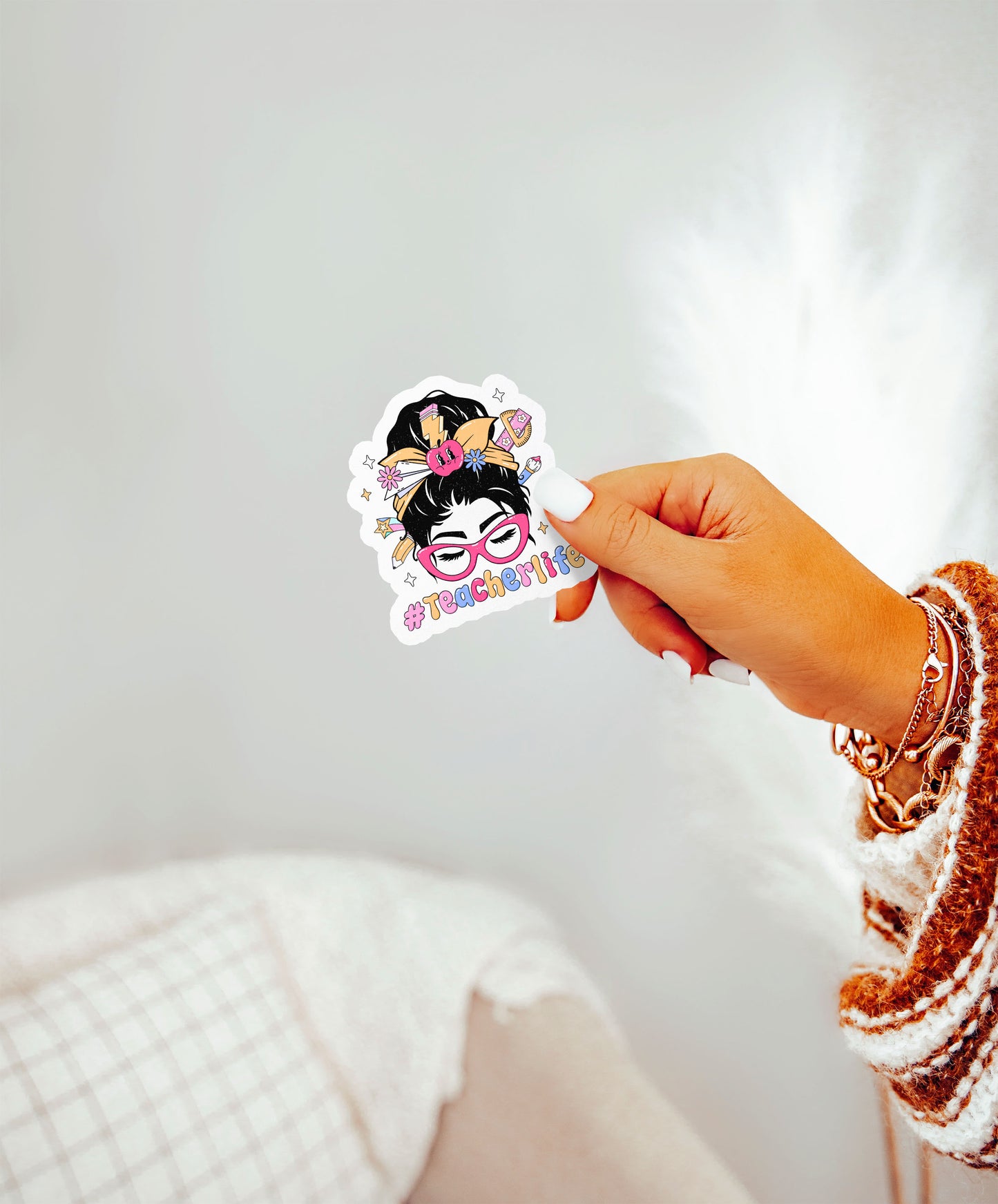 Hashtag Teacher Life Groovy Teacher Sticker