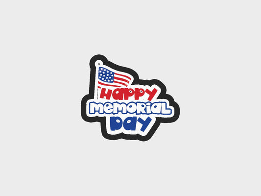 Happy Memorial Day Typography Memorial Day Cookie Cutter STL Files