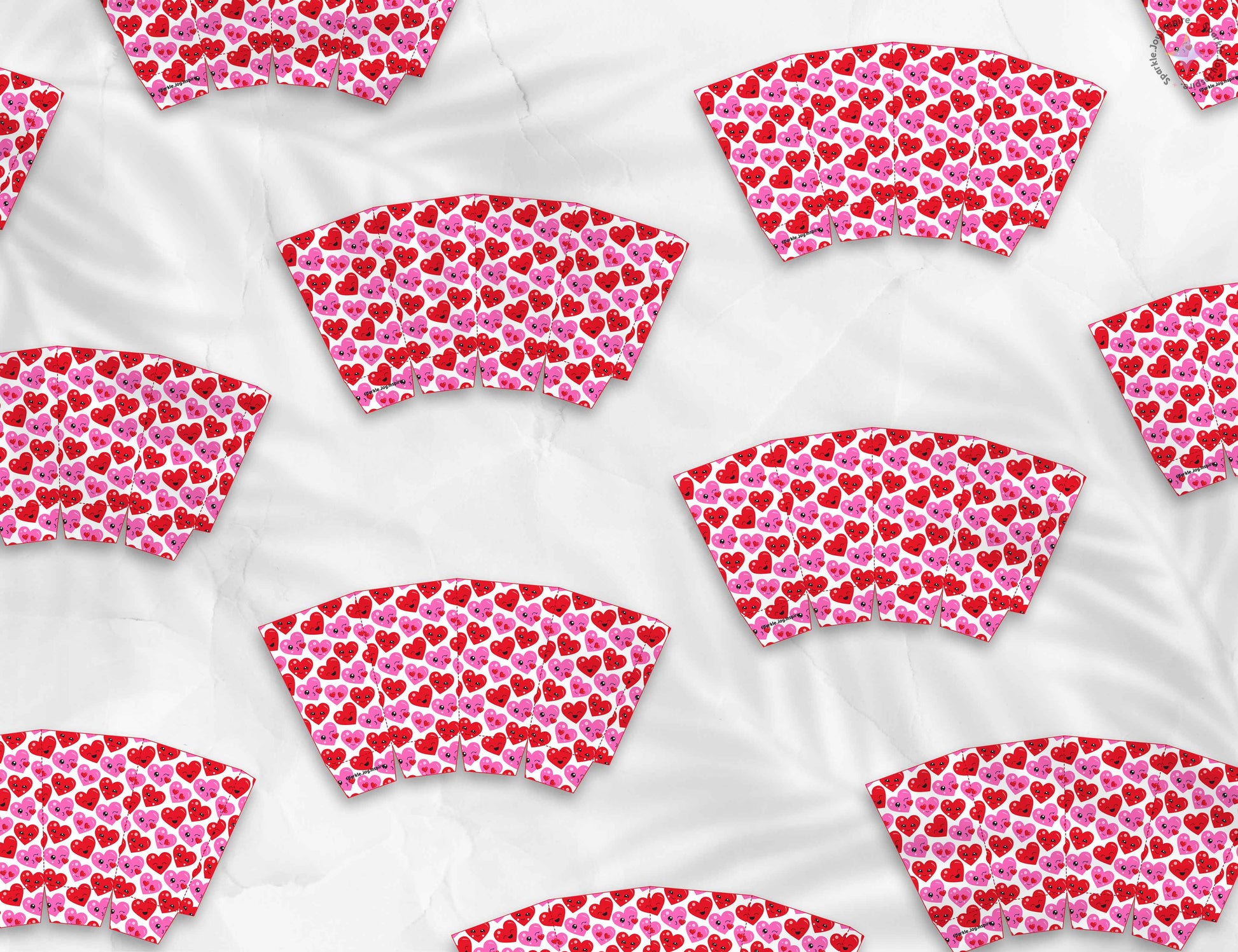 Kawaii Hearts Valentine Popcorn Box Paper Craft Printable Paper Crafts