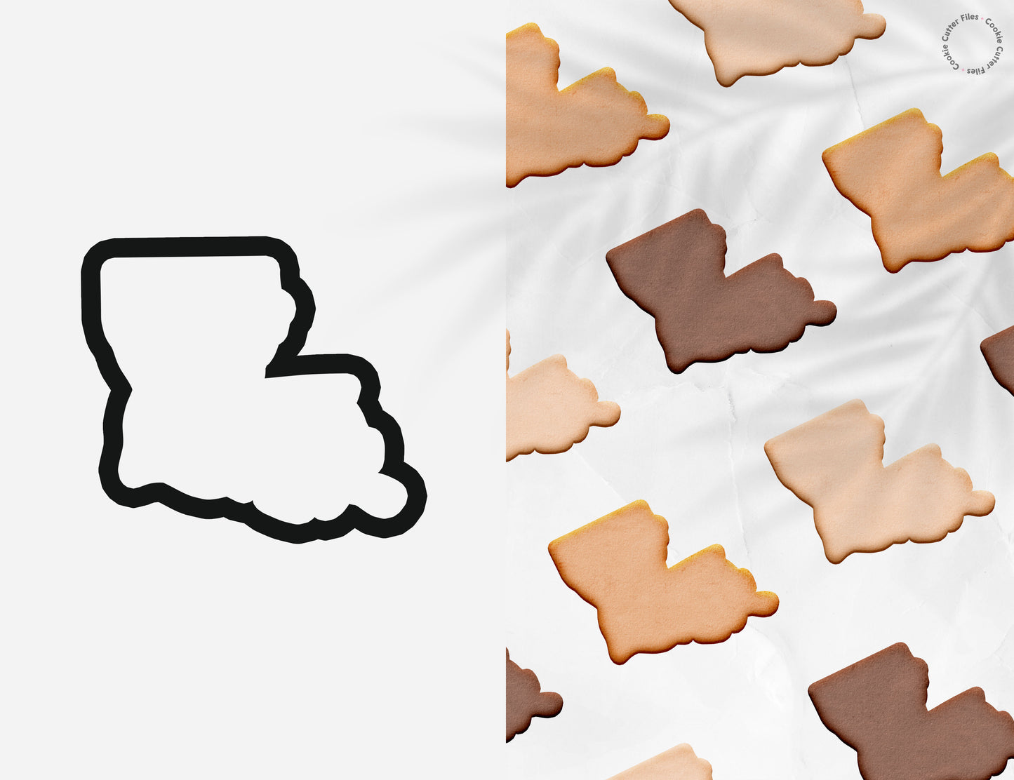 Louisiana State Basic Cookie Cutter STL Files Cookie Cutter Files