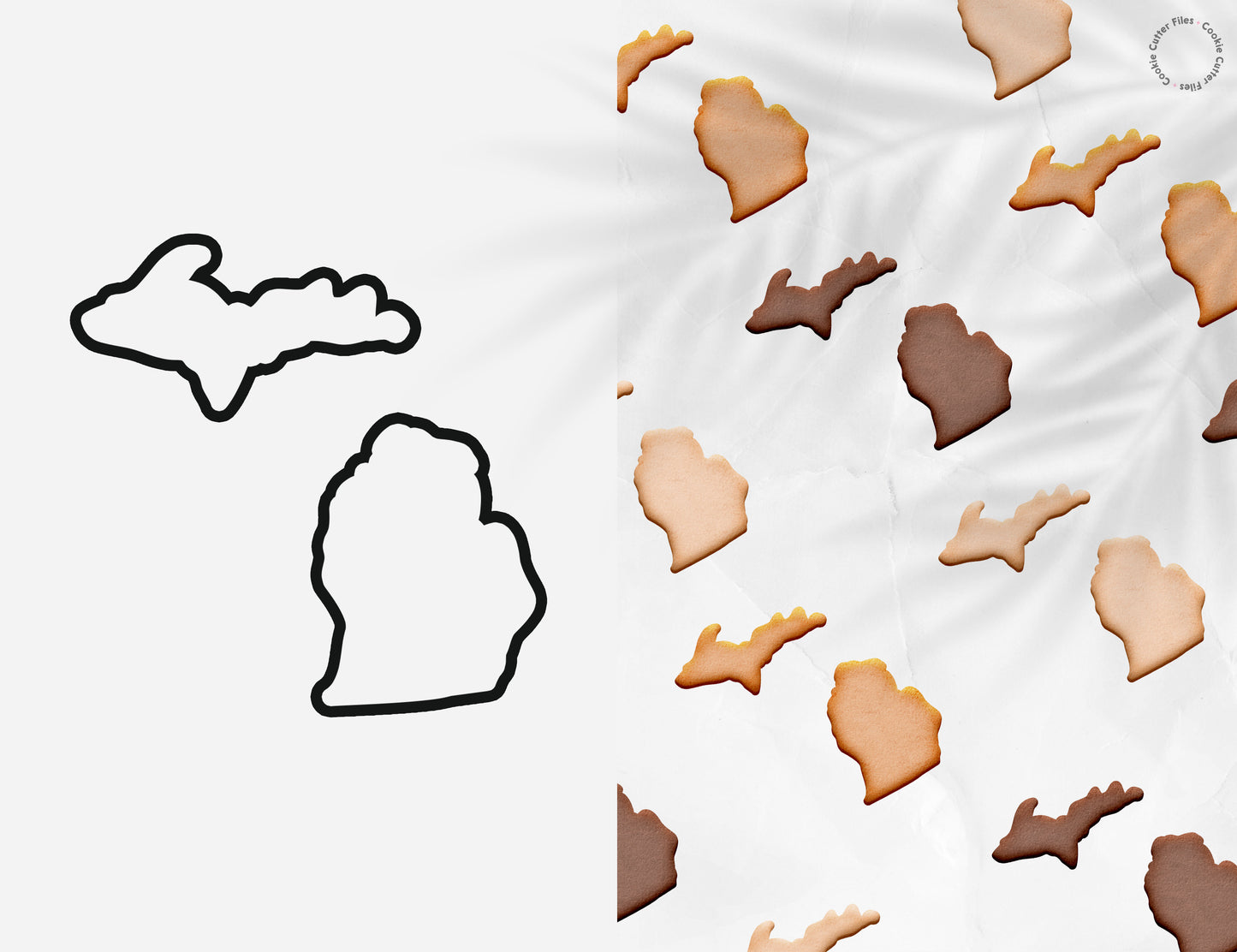 Michigan State Set Basic Cookie Cutter STL Files Cookie Cutter Files