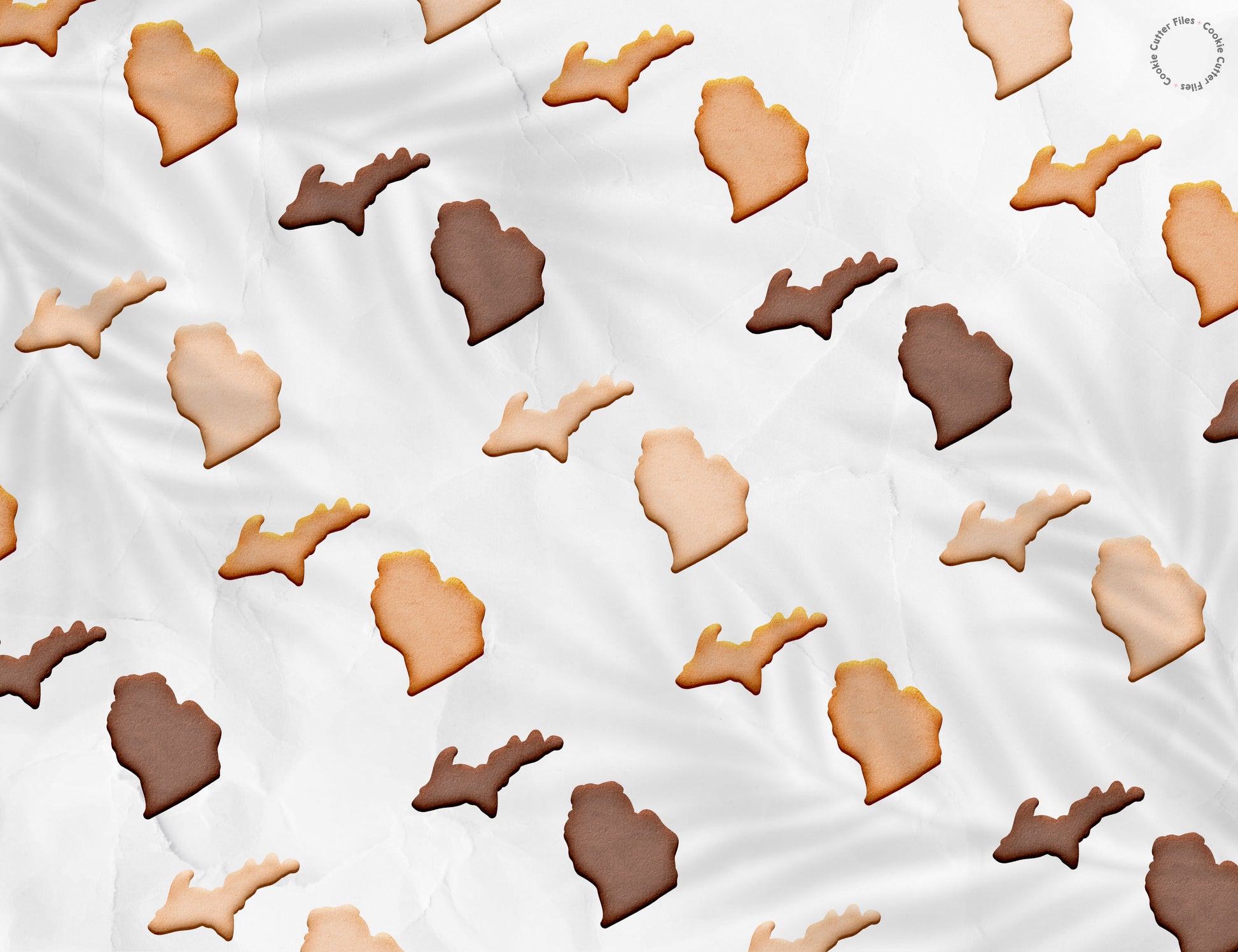 Michigan State Set Basic Cookie Cutter STL Files Cookie Cutter Files