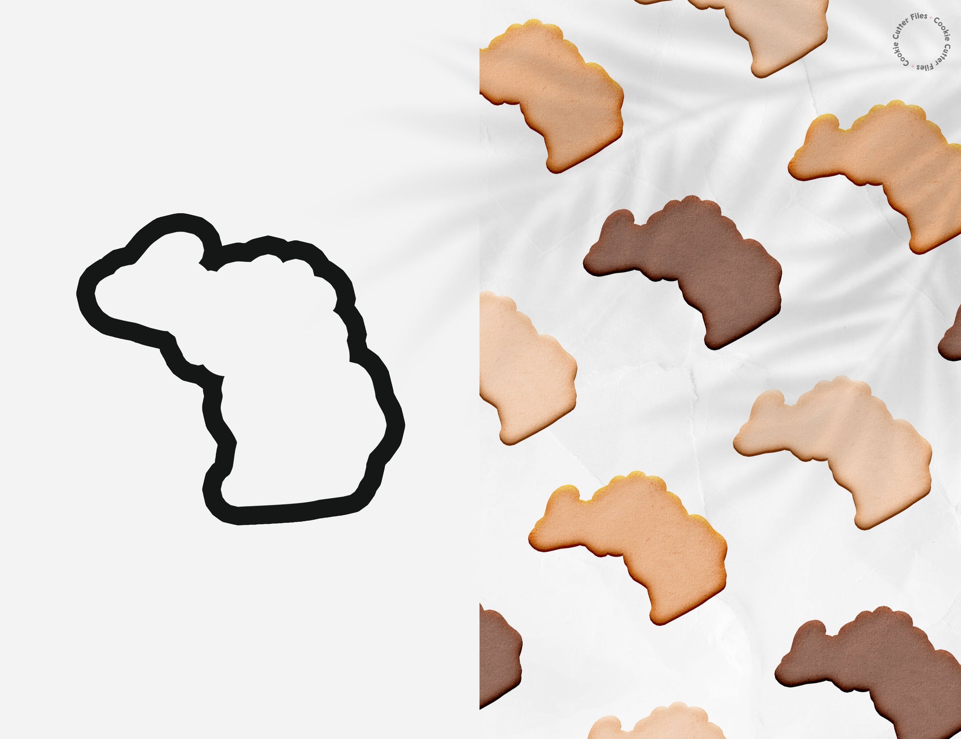 Michigan State Basic Cookie Cutter STL Files Cookie Cutter Files