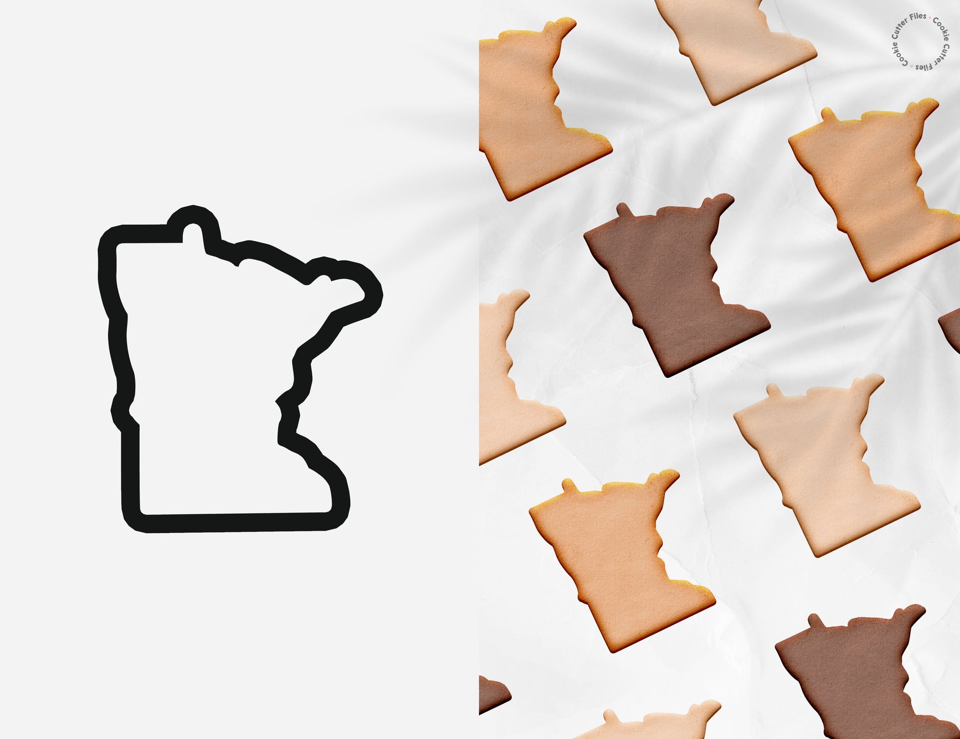 Minnesota State Set Basic Cookie Cutter STL Files Cookie Cutter Files