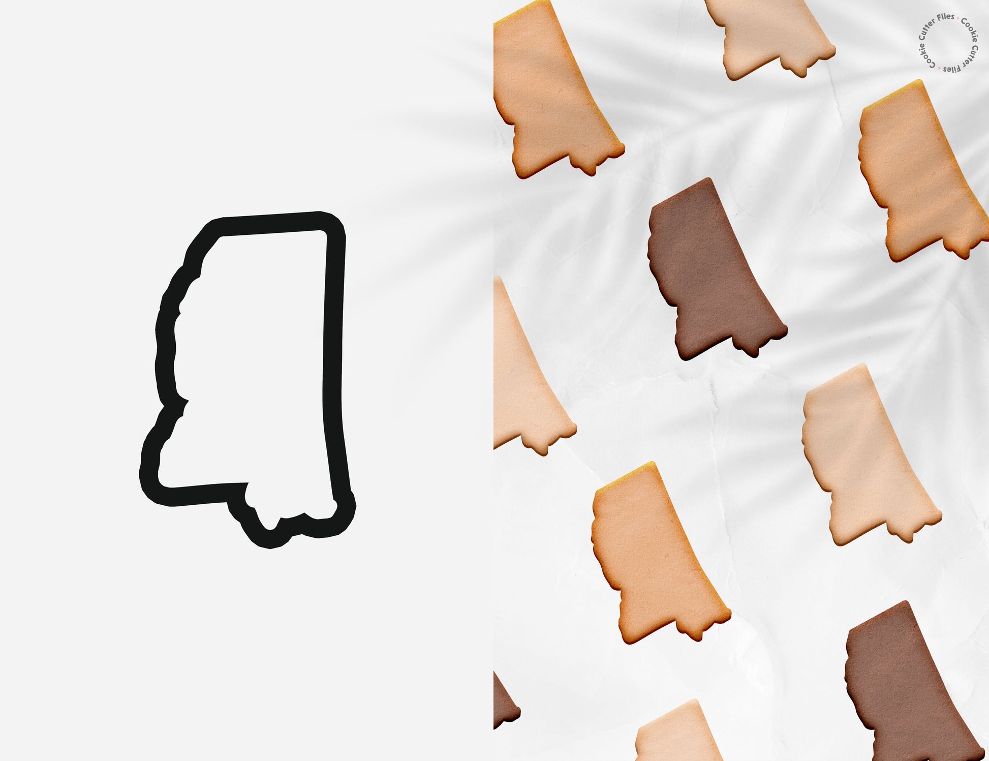 Mississippi State Basic Cookie Cutter STL Files Cookie Cutter Files