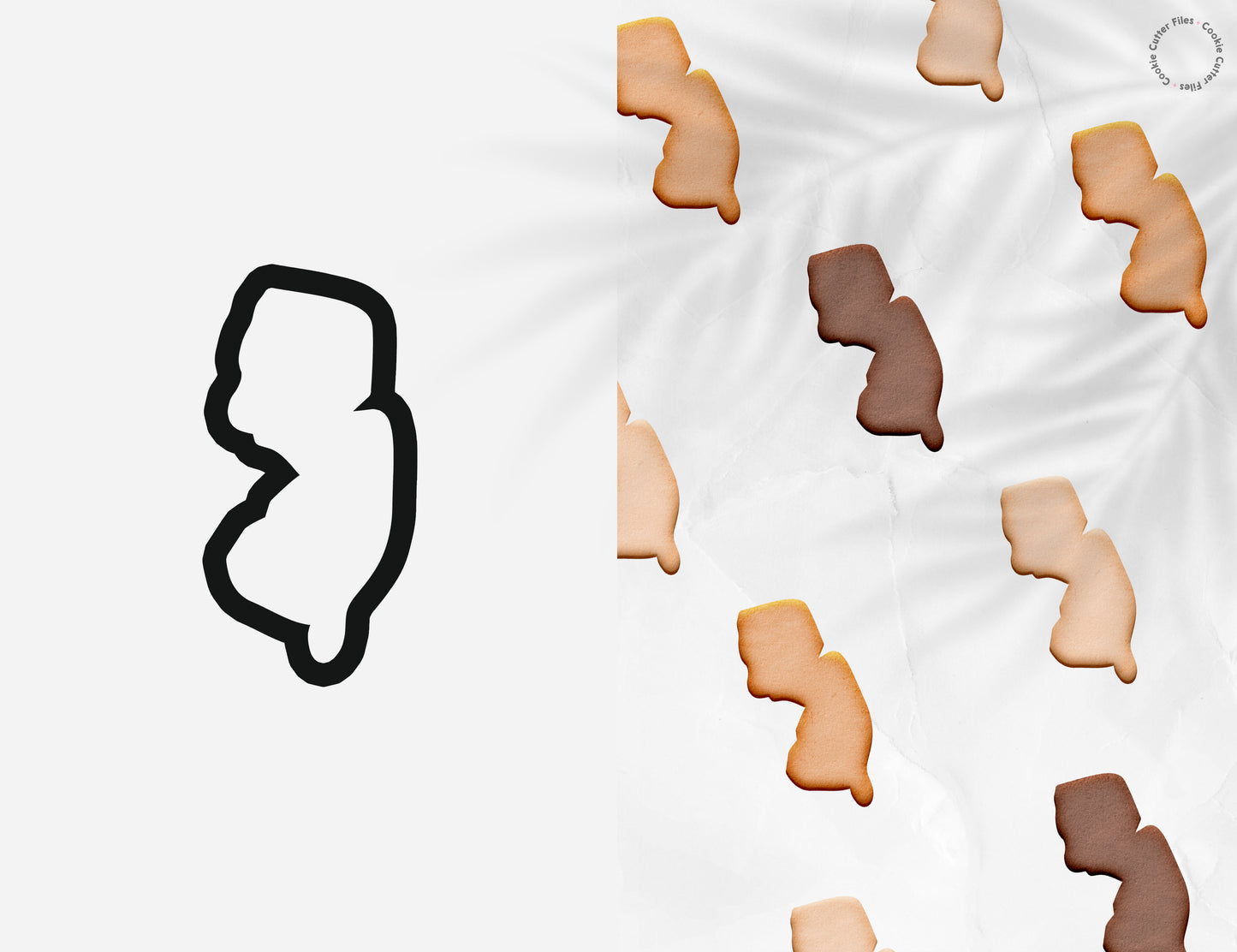 New Jersey State Basic Cookie Cutter STL Files Cookie Cutter Files