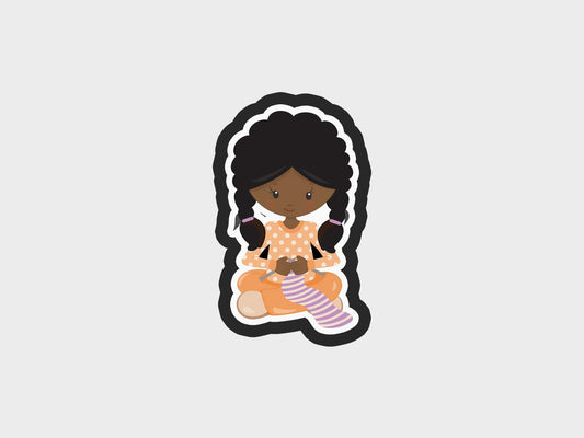 Scarf Knitting Girl Cookie Cutter STL Files