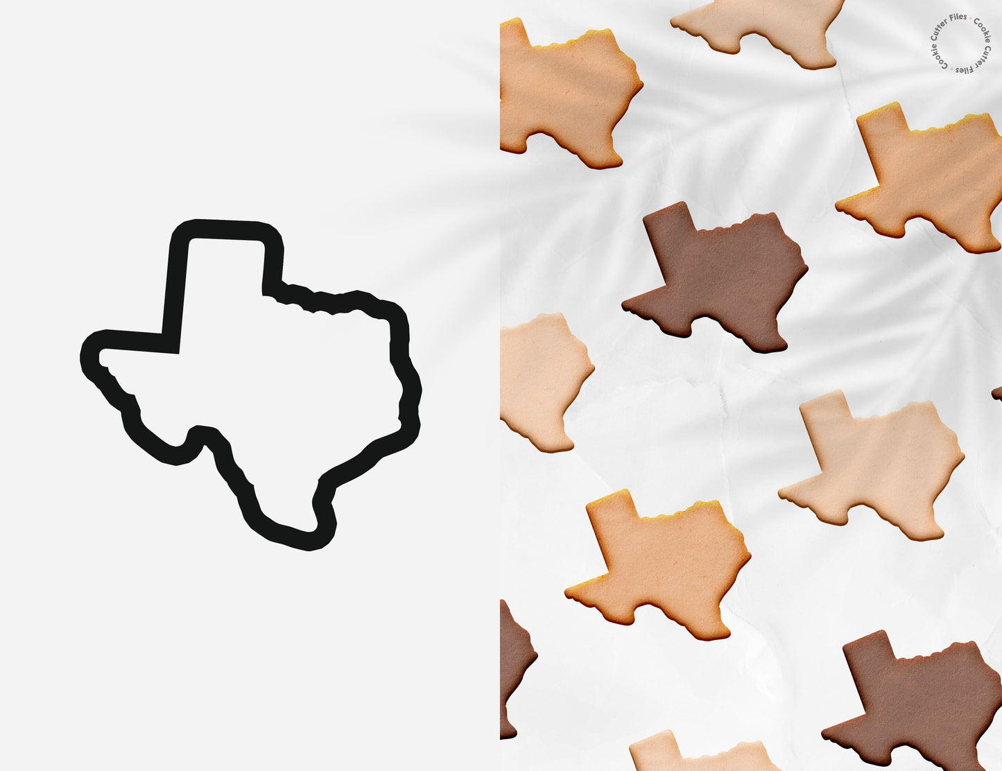 Texas State Basic Cookie Cutter STL Files Cookie Cutter Files