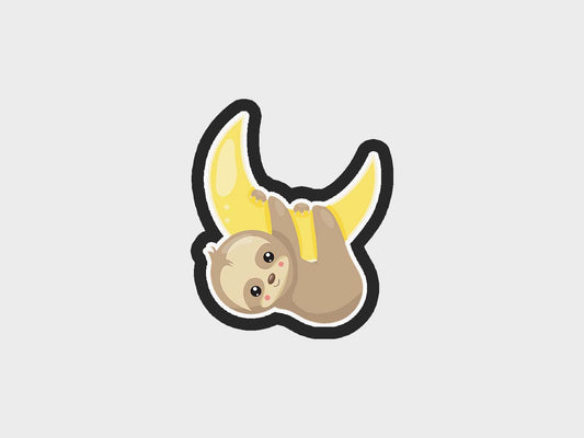 Upside Down Moon Hang Sweet Dreams Baby Sloth Cookie Cutter STL Files