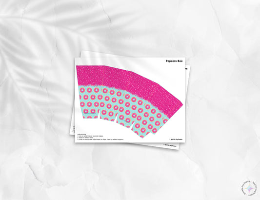 Valentine Coffee Donuts Popcorn Box Paper Craft Printable Paper Crafts