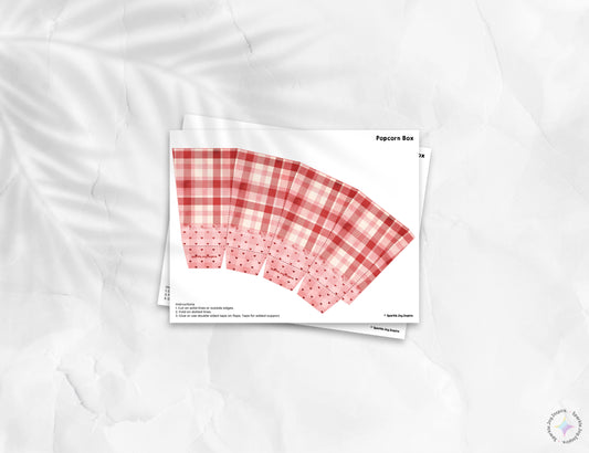 Valentine Flannel Popcorn Box Paper Craft Printable Paper Crafts