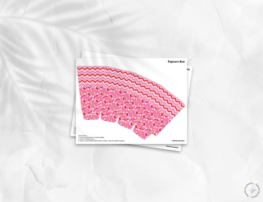 Valentine Unicorn Faces Popcorn Box Paper Craft Printable Paper Crafts