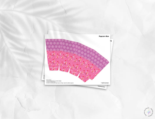 Valentine Unicorn Faces Popcorn Box Paper Craft Printable Paper Crafts