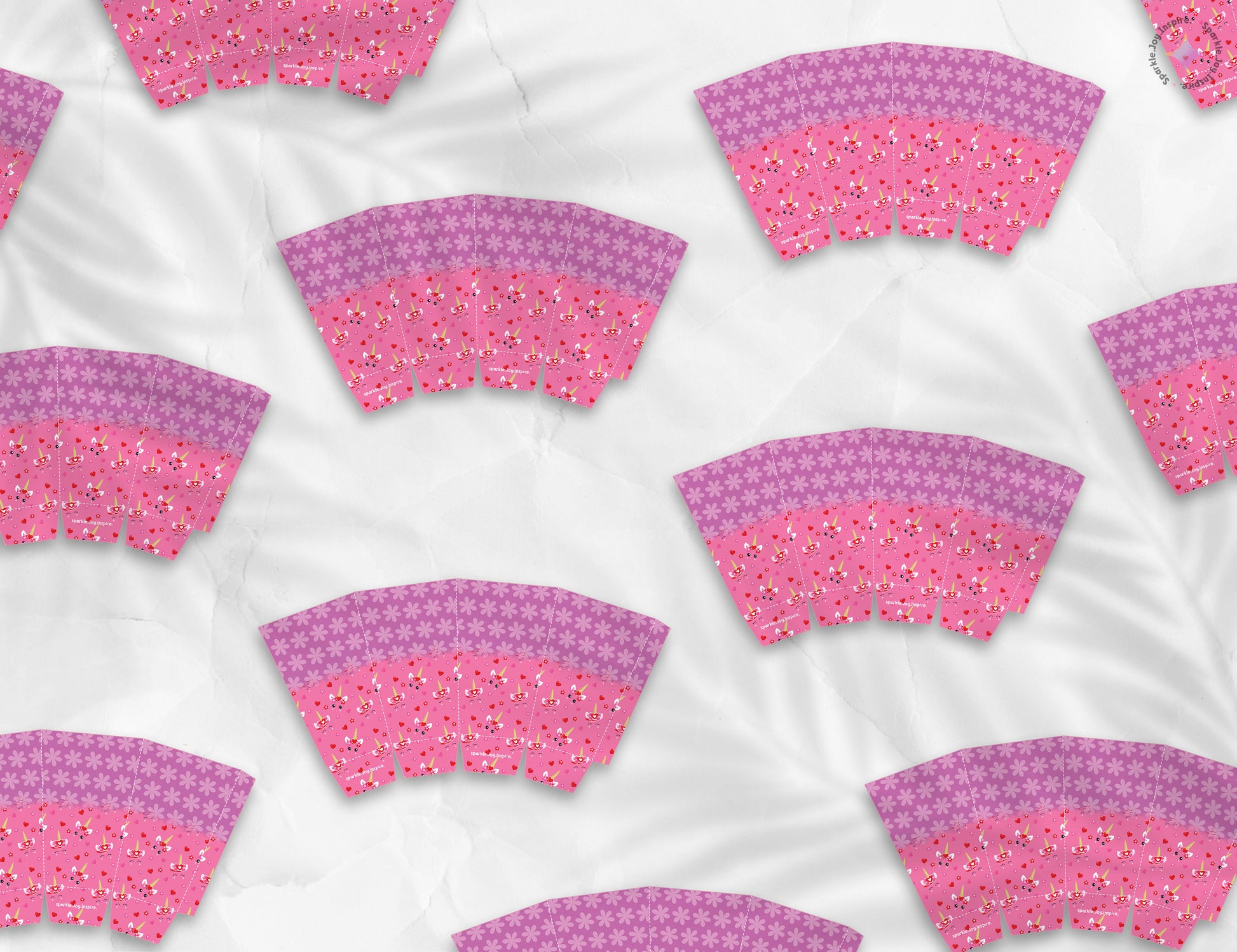 Valentine Unicorn Faces Popcorn Box Paper Craft Printable Paper Crafts