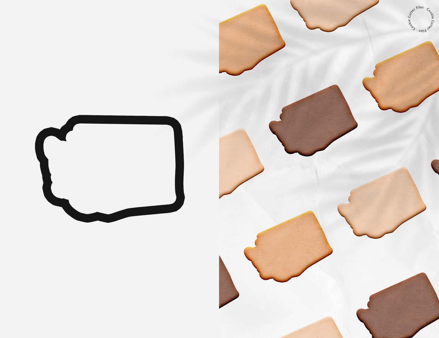 Washington State Basic Cookie Cutter STL Files Cookie Cutter Files