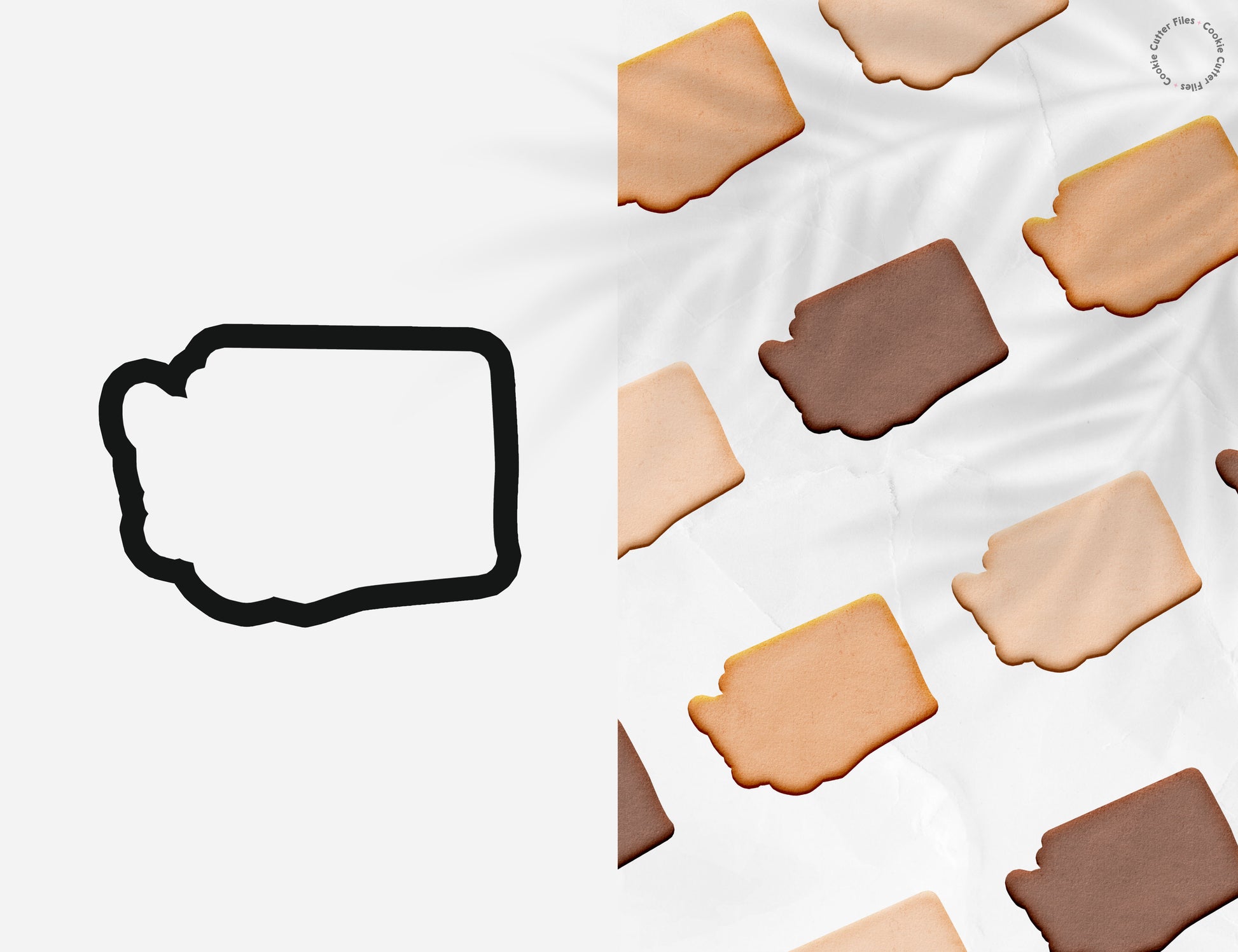 Washington State Basic Cookie Cutter STL Files Cookie Cutter Files