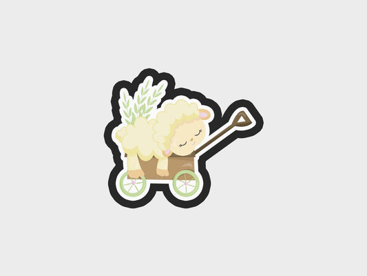 Wagon Sheep Happy Easter Sheep Cookie Cutter STL Files