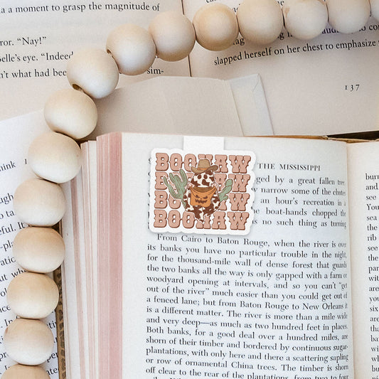 Boohaw Stacked Howdy Western Halloween Magnetic Bookmark