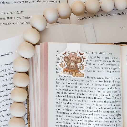 Moooo... I Mean Boo Howdy Western Halloween Magnetic Bookmark