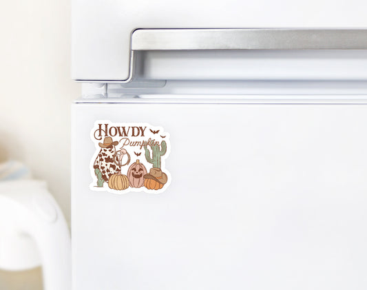 Howdy Pumpkin Cowboy Howdy Western Halloween Magnet