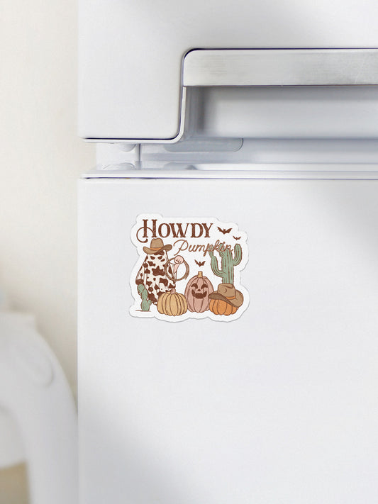 Howdy Pumpkin Cowboy Howdy Western Halloween Magnet