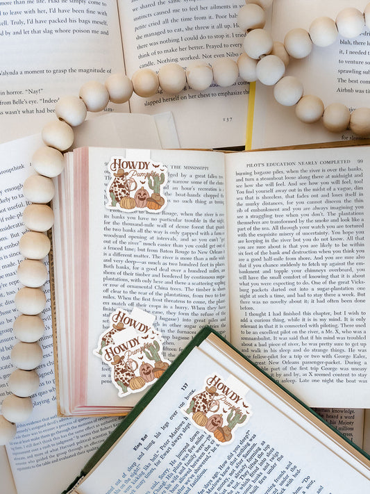 Howdy Pumpkin Cowboy Howdy Western Halloween Magnetic Bookmark