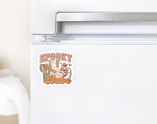 Spooky Babe Howdy Western Halloween Magnet