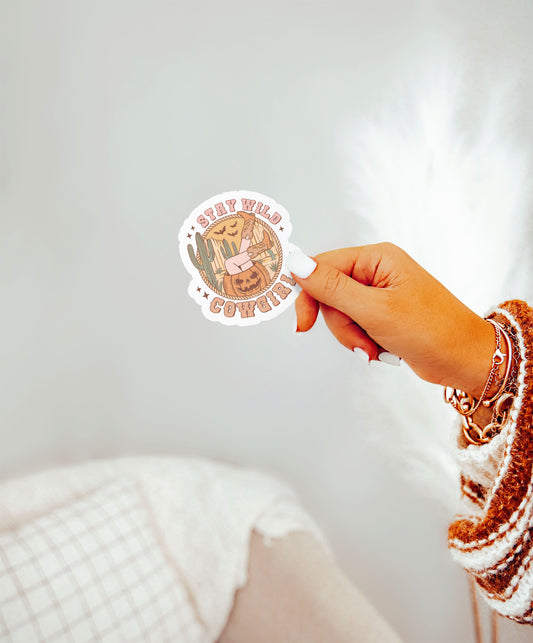 Stay Wild Cowgirl Howdy Western Halloween Sticker