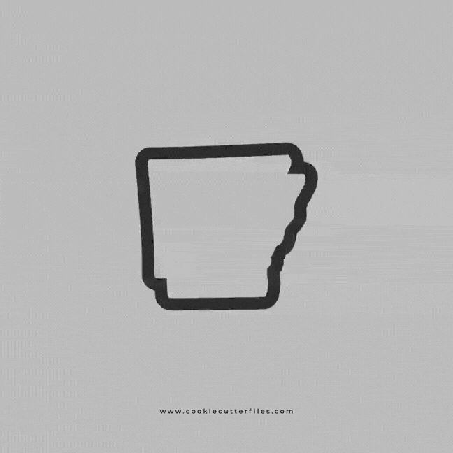 Arkansas State Basic Cookie Cutter STL Files Cookie Cutter Files
