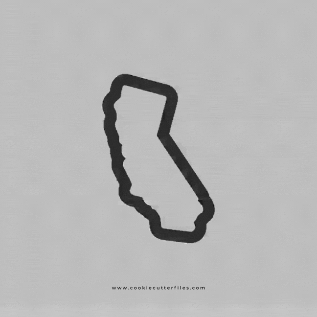 California State Basic Cookie Cutter STL Files Cookie Cutter Files