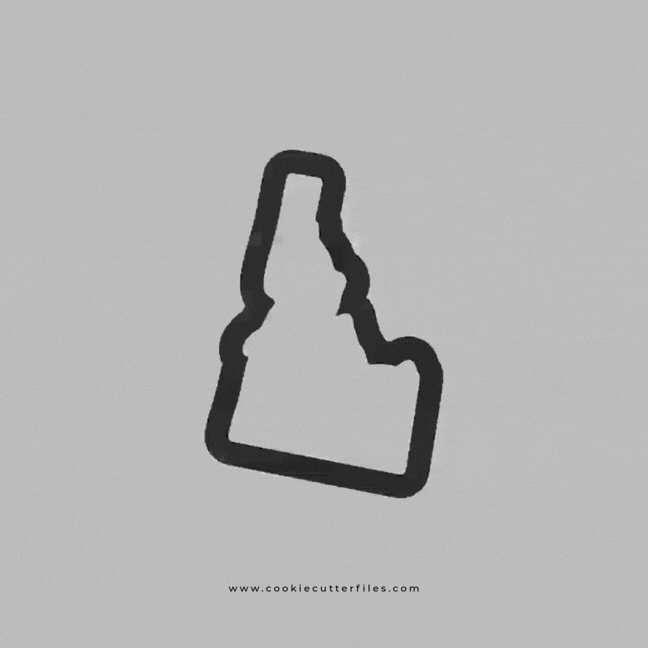 Idaho State Basic Cookie Cutter STL Files Cookie Cutter Files