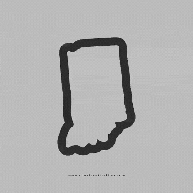 Indiana State Basic Cookie Cutter STL Files Cookie Cutter Files