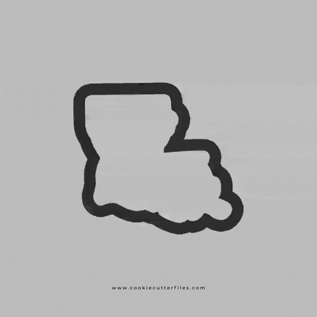 Louisiana State Basic Cookie Cutter STL Files Cookie Cutter Files
