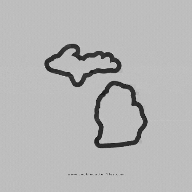 Michigan State Set Basic Cookie Cutter STL Files Cookie Cutter Files