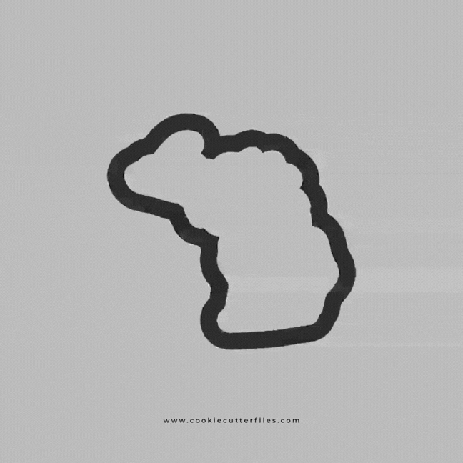 Michigan State Basic Cookie Cutter STL Files Cookie Cutter Files